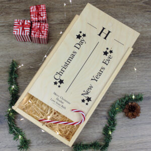 Personalised Christmas Double Wine Box