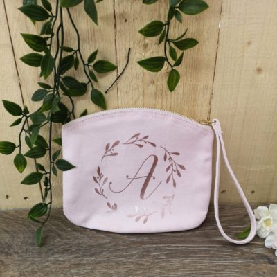 initial wrist bag pink