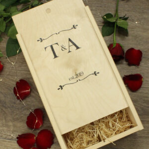 Personalised initials esablished double wine box