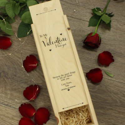 To my valentine I love you wine box