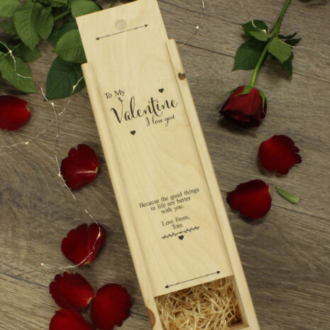 To my valentine I love you wine box