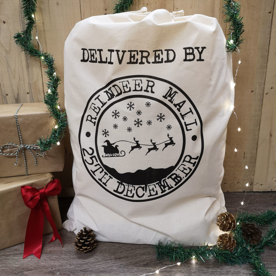Reindeer delivery Christmas Sack Gift Bags FM Branding Gifts