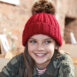 Childrens Fur Pom Pom Chunky Beanie