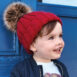 Childrens Fur Pom Pom Chunky Beanie