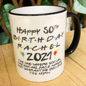 birthday lockdown black trim mug