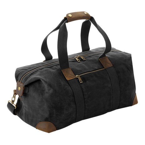 QD650_Black_FT Heritage waxed canvas holdall